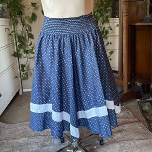 Unique Vintage polka dot circle skirt, plus size 2XL